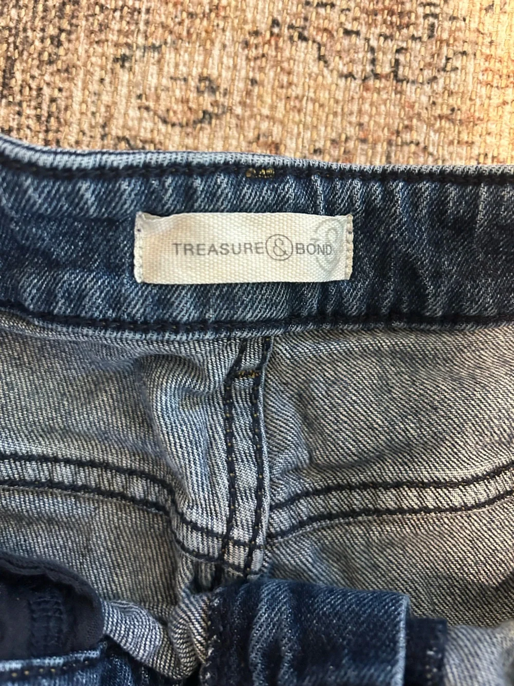 Treasure & Bond Wide Leg Jeans in Dark Blue Denim